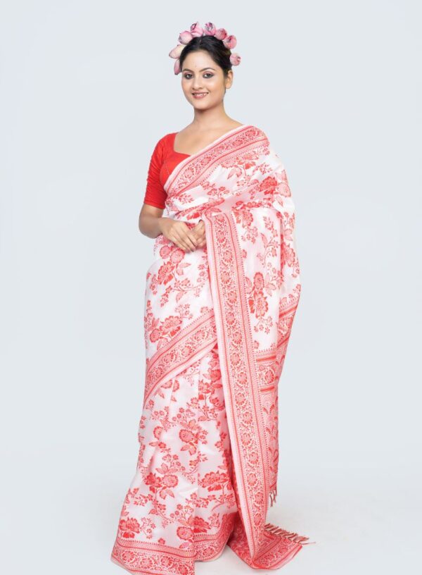 Katan Silk- Red & White