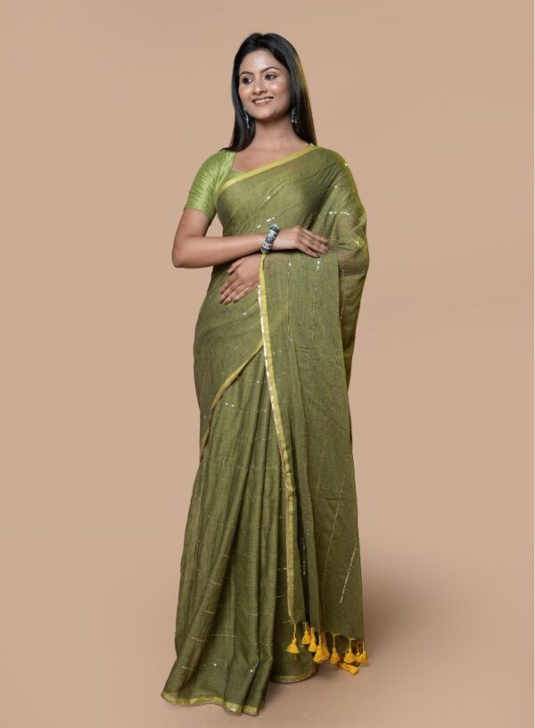 Mul Cotton with Sequence Work- Dark Golden