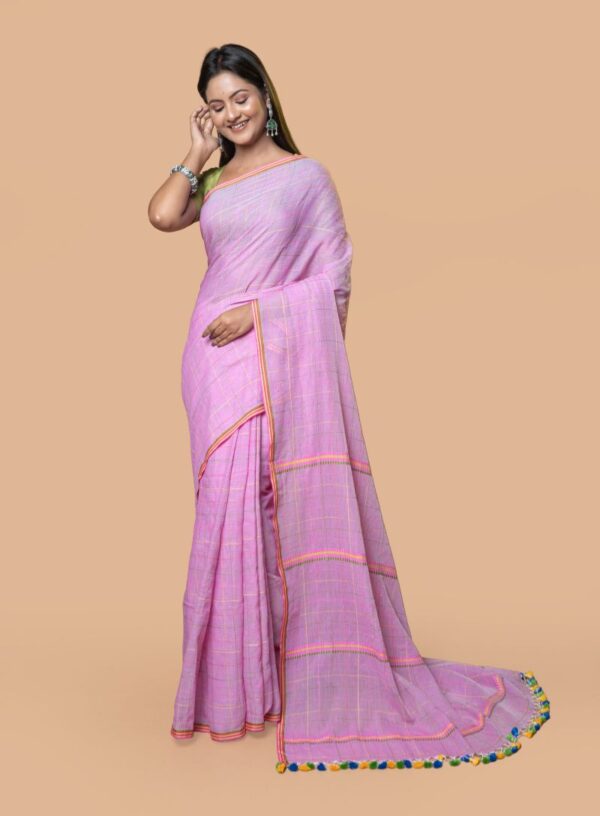 Mul Cotton with Kantha Stitch- Pink