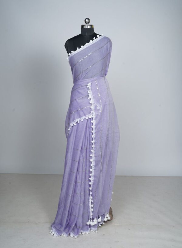 Mul Cotton with Sequence Work- Lavender