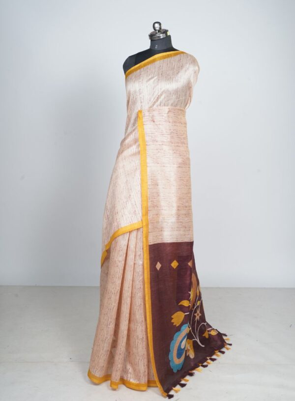 Handloom Linen Printed- Bronze Golden