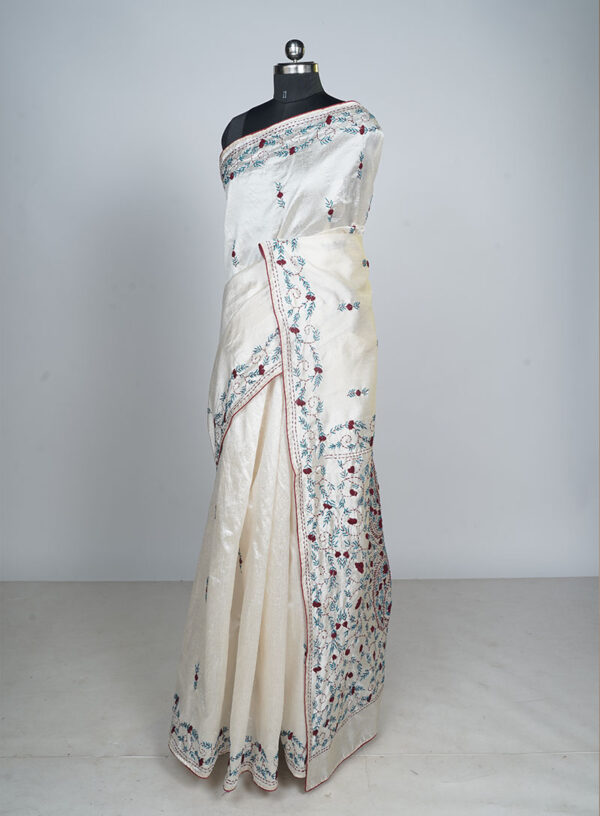 Art Silk with Lambani work in Blue & Maroon Colour